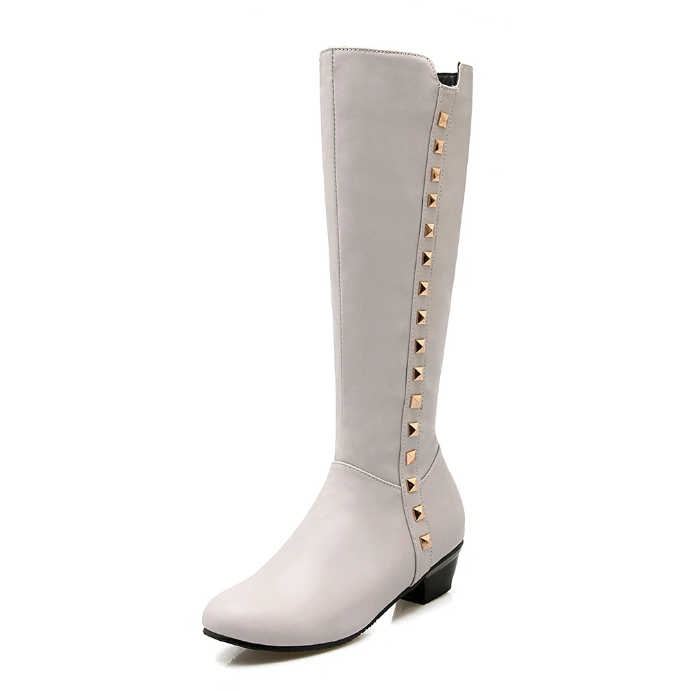 Femme Taille 9133 Noir De L'intention Brun Carré Us 9134 Mode Chaussures Blanc Bottes Genou 9131 Rond 4 Initiale Bout 9132 Femmes 15 Haute Talons Gris wBxTPqAaB