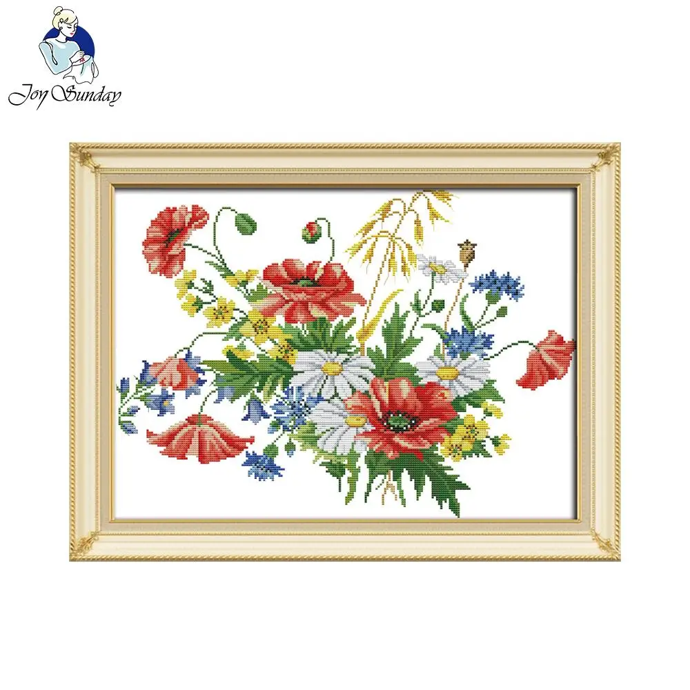 

Joy Sunday The flowers are in full bloom Cross Stitching patterns Chinese Cross Stitch Kits For Embroidery Needlepoint Set