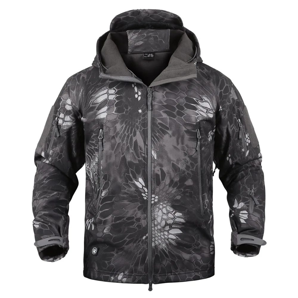 Waterproof Windproof Soft Shell Tactical Jackets Mens Windbreaker Plus Size 5XL Military Camouflage
