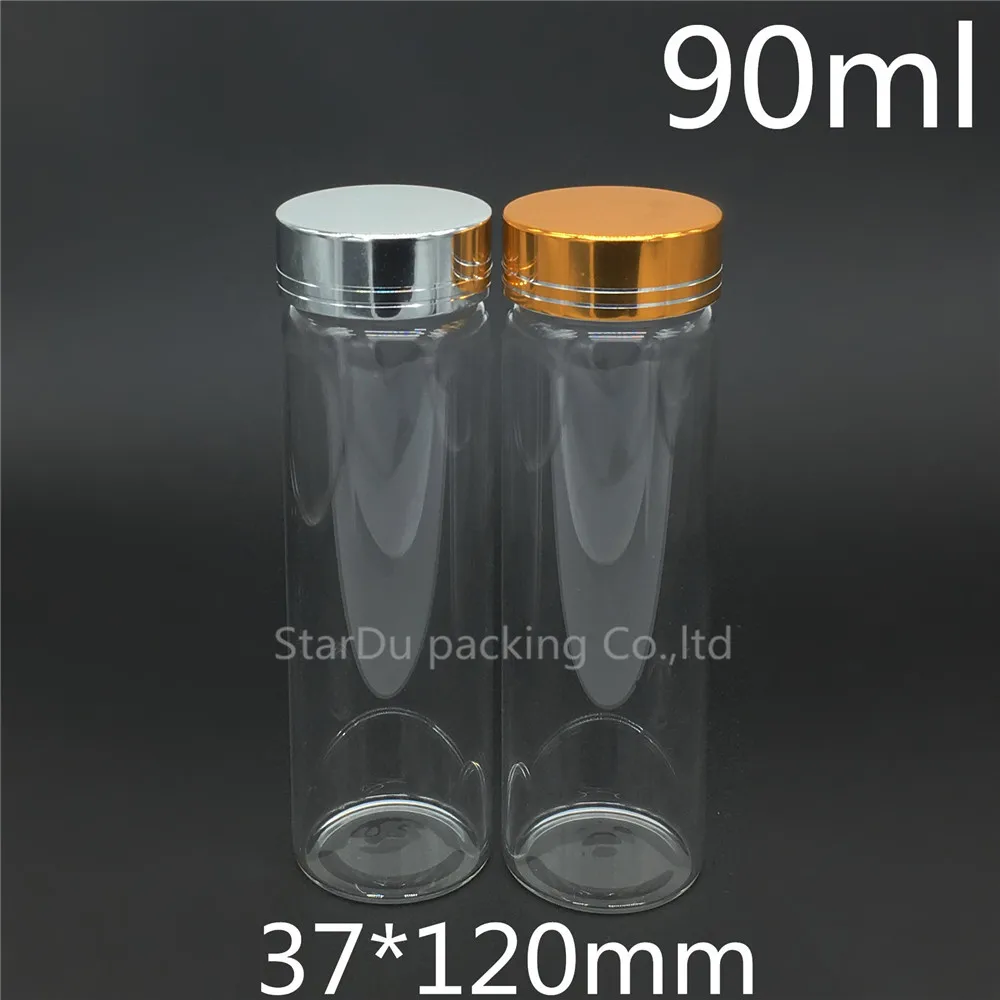 

Free Shipping 12pcs 37*120mm 90ml High-quality Screw Neck Glass Bottle For Vinegar Or alcohol,carft/storage Candy Bottles