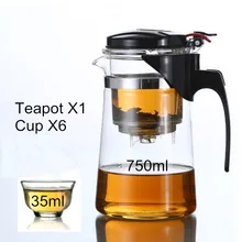 500 мл 750 мл 1000 мл термостойкий стеклянный чайник набор бутылки для воды бутеиль гаррафа Удобная офисная чашка наборы