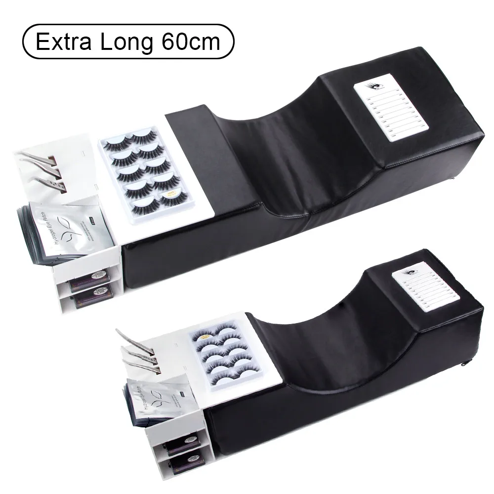 

60cm Extra Long Waterproof Curve Pillow for Eyelash Extensions Cervical Lash Pillow Grafting Eyelashes Pillows Salon Use Makeup