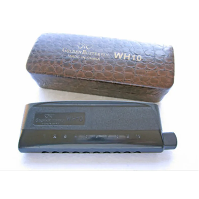 Golden Butterfly WH10 Chromatic Harmonica Black professional 10 Holes