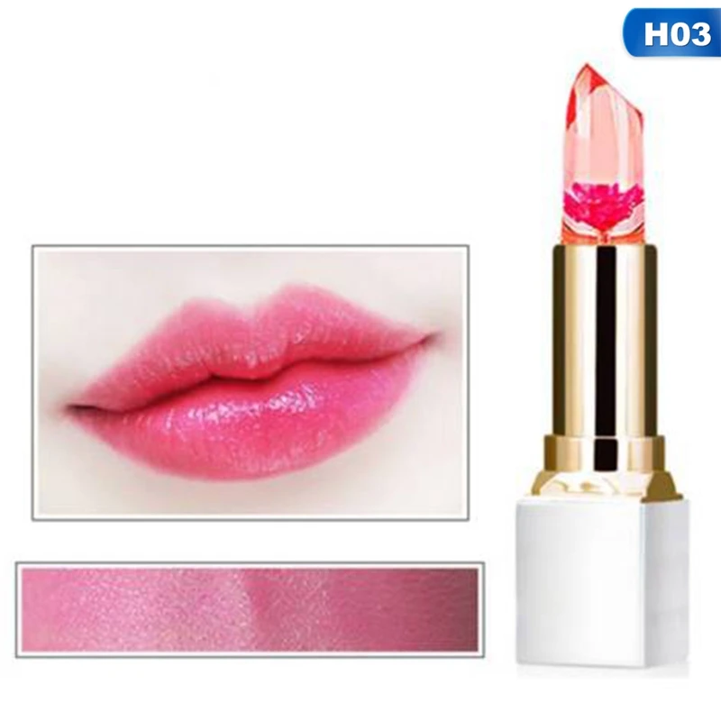 Прозрачный натуральный красный Lip Stick Температура Цвет изменить длительный увлажняющий крем цветок желе помады макияж
