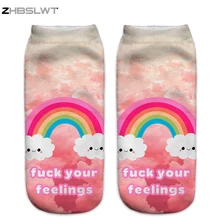 ZHBSLWT, женские носки в стиле Харадзюку, Пикачу, 3D, милые, с принтом единорога, короткие, удобные, Чулочные изделия, Medias Calcetines Calzini Chaussett