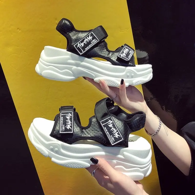 2019 Summer Platform Sandals Women Wedge High Heels Shoes Women Buckle Leather Canvas Summer Slippers Woman Chunky Sandal QQ-99 2019 Summer Platform Sandals Women Wedge High Heels Shoes Women Buckle Leather Canvas Summer Slippers Woman Chunky Sandal QQ-99