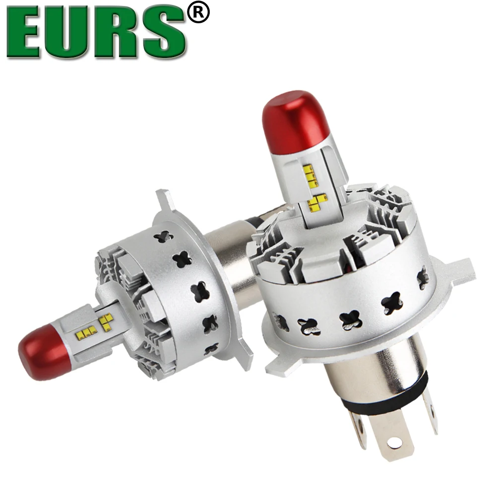 EURS 2PCS 7E Car Headlights led font b lamps b font H4 LED 40W Bulb ZES