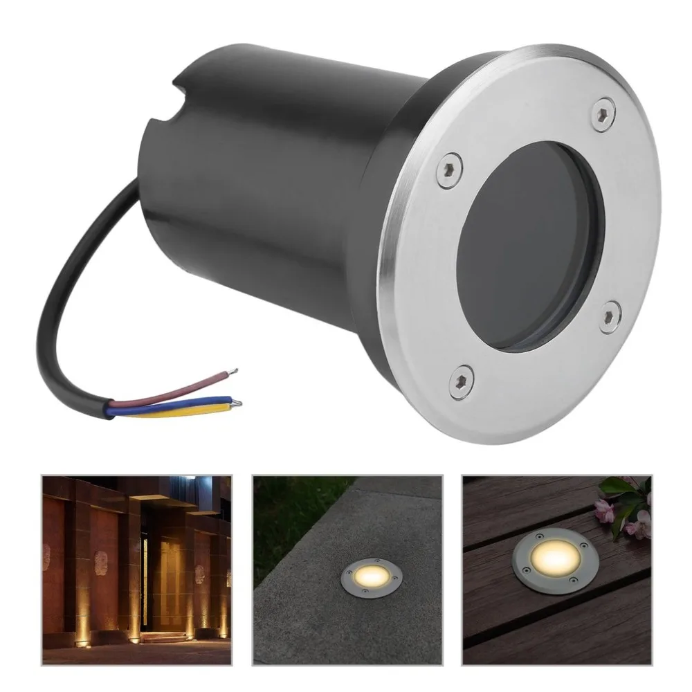 

Stainless Steel Round Panel 12 Pieces Garden Decoration Landscape Lawn Exterior Light Lamp GU10 Buried Lamp Base Holder