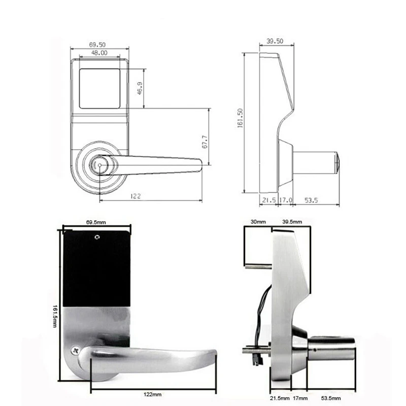  Smart Electronic Door Lock Digital Keypad Remote Control Password 2 Cards2 Keys Touch Screen Lock D - 32885832992