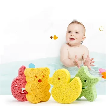 

Duck Shape Baby Bath Sponge Brushes Infant Shower Cartoon Scrub Body Bath Brushes Spa Sponge Cleaning Soft For Baby