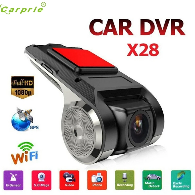 CARPRIE X28 видеорегистратор 1080P FHD Автомобильный камера WiFi DPS G сенсор 360 градусов