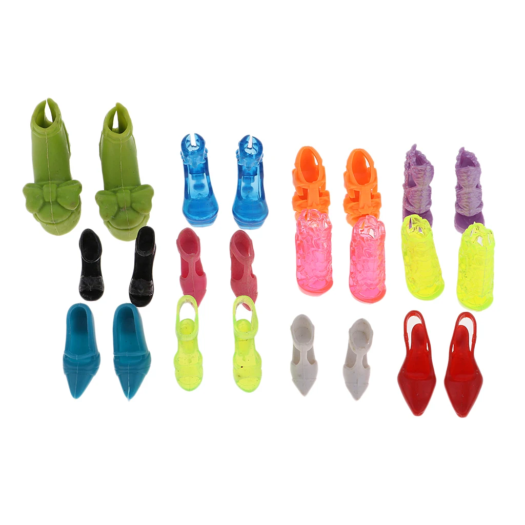 Stylish Dolls House Furniture Set - Mini Shoes Rack Shoes Shelf & Pack of High Heel Shoes For 12inch Ball Jointed Doll Accessory