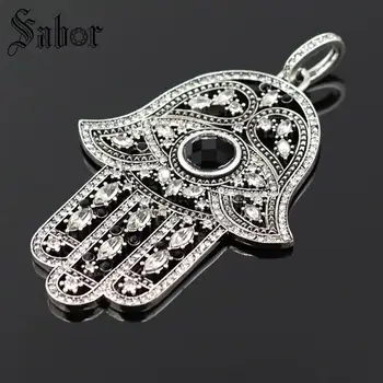 

silver color Fatima's Hand Nazar Eye Pendants Fit Chains Necklaces European Most Fashion Pendant Jewelry for Women Men thomas