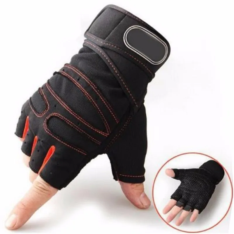 WEIGHT LIFTING GLOVES TRAINING PADDED LEATHER BODY BUILDING SPORTS GYM FITNESS 