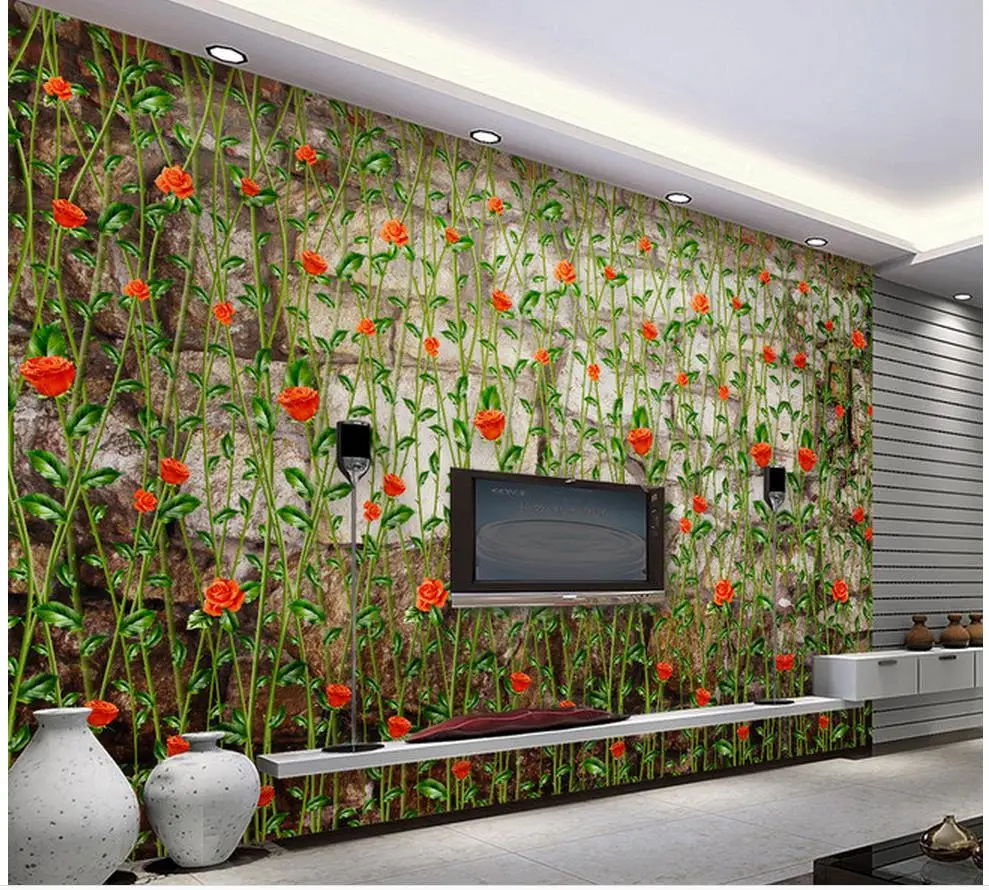 classic wallpaper for walls photo 3d wallpaper Retro Flower pastoral TV