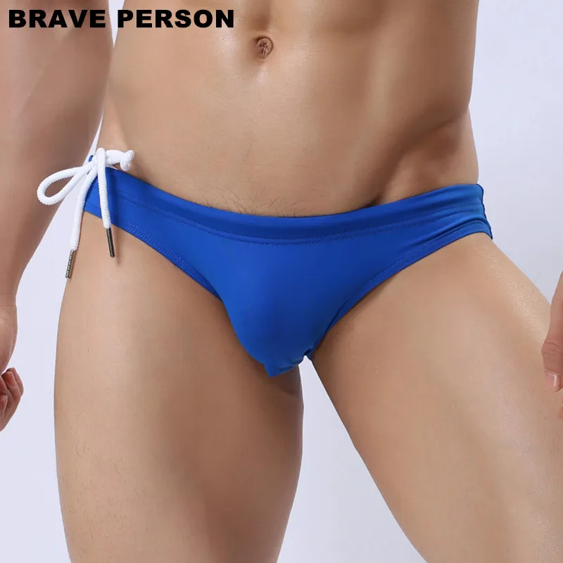 

BRAVE PERSON Men's New Nylon Solid Beachwear Briefs Bikini Men Low Rise Sexy Briefs 8 Color B1156