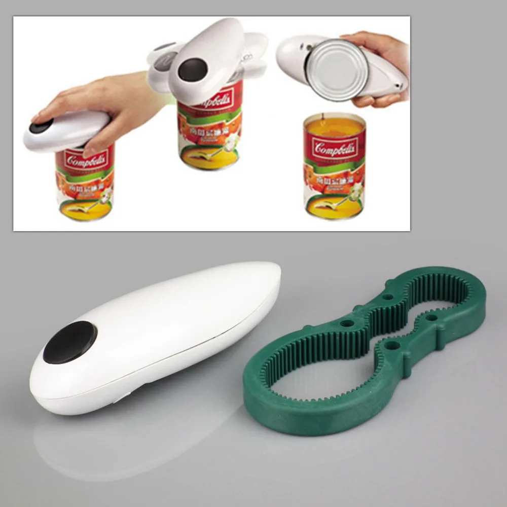 

Useful One Touch Automatic Electric Can Tin Bottle Opener &Bottle Wrench No Hands Battery Operated