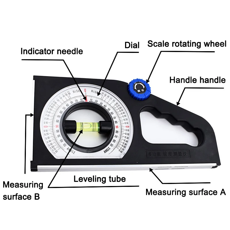 Slope Measuring Instrument Gauge Inclinometer Multi-function Angle Meter Ruler Tools WWO66