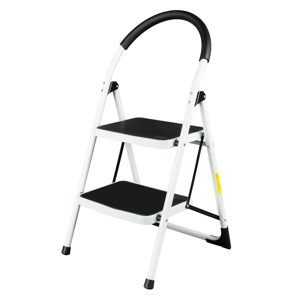 

Safety Ladder Folding Stool Heavy Duty Industrial Lightweight 2-Step Ladder Anti-Slip Sturdy Wide Pedal Ladder White - US Stock