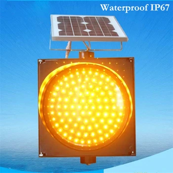 

Led Solar Waterproof IP67 Yellow Flashing Lights Traffic Lights Flash Municipal Yellow Flashing Lights Traffic Warning Lights