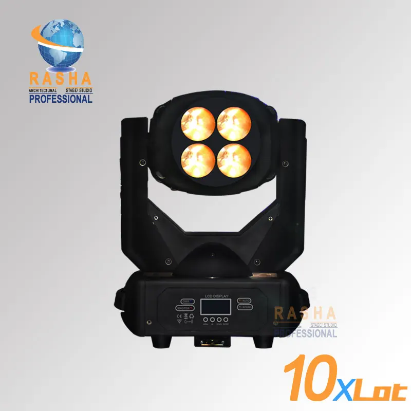 

10X LOT New Hot Sale 4*25W (100W)LED Super Beam DMX Wash Moving Head Light LED Gobo Moving Head Beam Effect For Club,Bar,Event