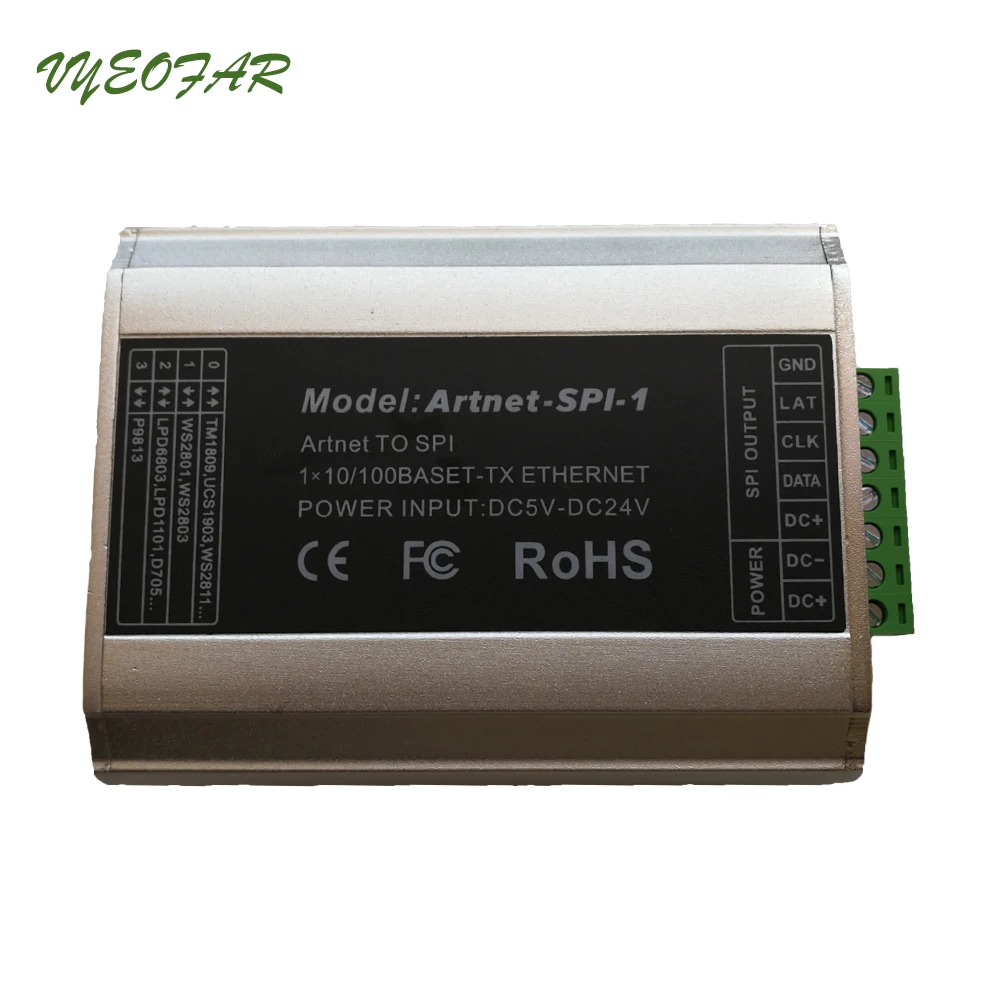 Новый DC5V 24V вход SPI(TTL) цифровой сигнал вывода Artnet в SPI конвертер вождения 2801 6803 1804
