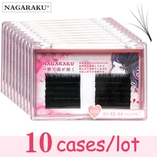 NAGARAKU 10 чехлов, новинка, автовентиляторы, ресницы, легкие, обминающие ресницы, autofloracion fan, русский объем, двухцветные ресницы для макияжа, реснички
