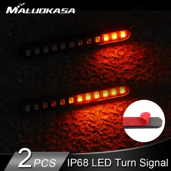 

2PCS Motorcycle Turn Signals Strip Light IP68 Flowing Water Blinker Tail Flasher Light 12LED Flashing Motorcycle Turn Signal