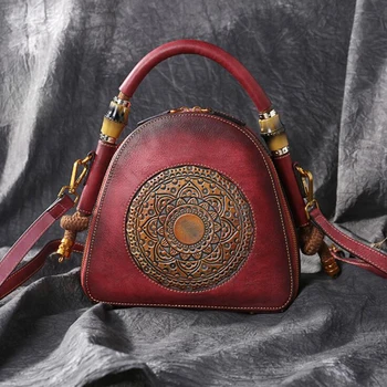 

100% Genuine Leather Women Shoulder Bag Cowhide Female Handbag Luxury Brand Manual Crossbody Hobos Vintage Ladies Messenger Bags