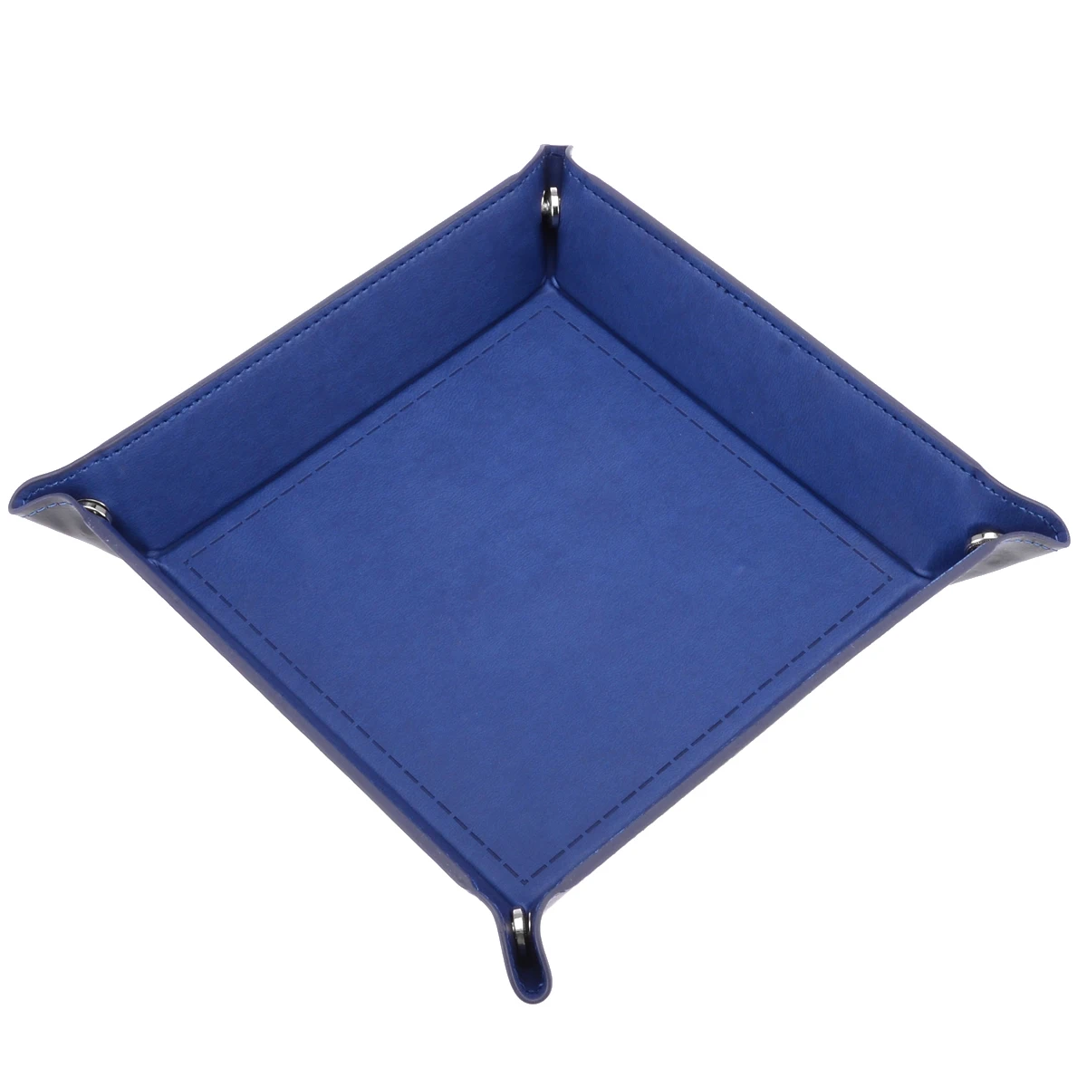 Foldable Dice Storage Box PU Leather Quadrilateral Tray for Dice Table Games Key Wallet Coin Box Tray Desktop Storage Box