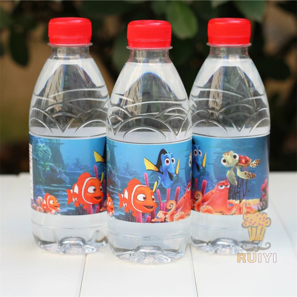24 Pieces De Dessin Anime Nemo Dory Bouteille D Eau Etiquette Joyeux Anniversaire Bonbons Enfants Fournitures De Fete D Anniversaire Decoration De Douche De Bebe Aliexpress