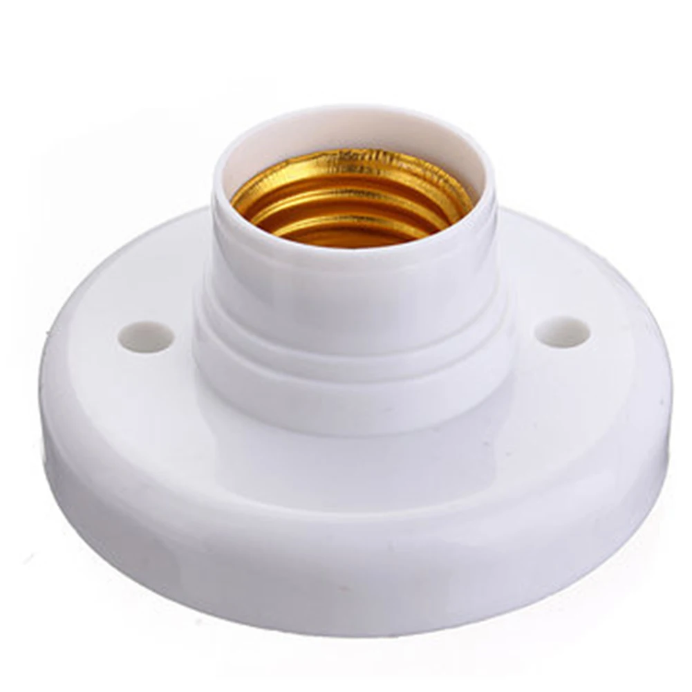 2pcs white E27 lamp holder Round Lamp Bulb Socket Bases White For LED Bulbs Install | Лампы и освещение