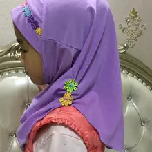 H1084 Красивая маленькая девочка хиджаб с мелкими цветами, Последний небольшой мусульманский шарф, быстрая