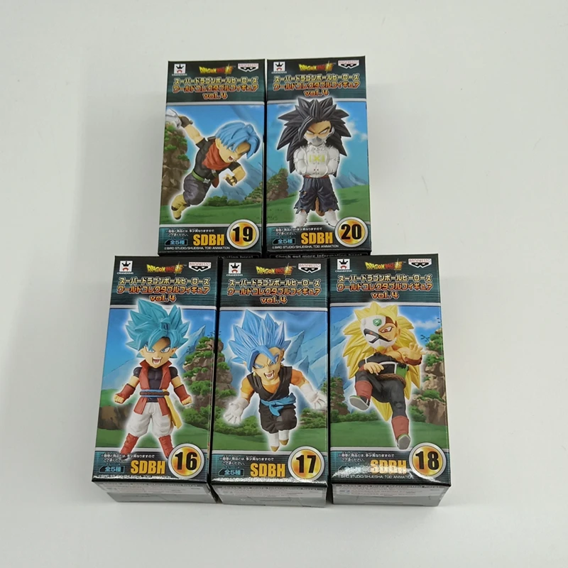 Wstxbd 5pcs Set Original Banpresto Dragon Ball Z Heroes Wcf Blue God Goku Vegetto Trunks Bardock Figure Brinquedos Toys Figurals Aliexpress
