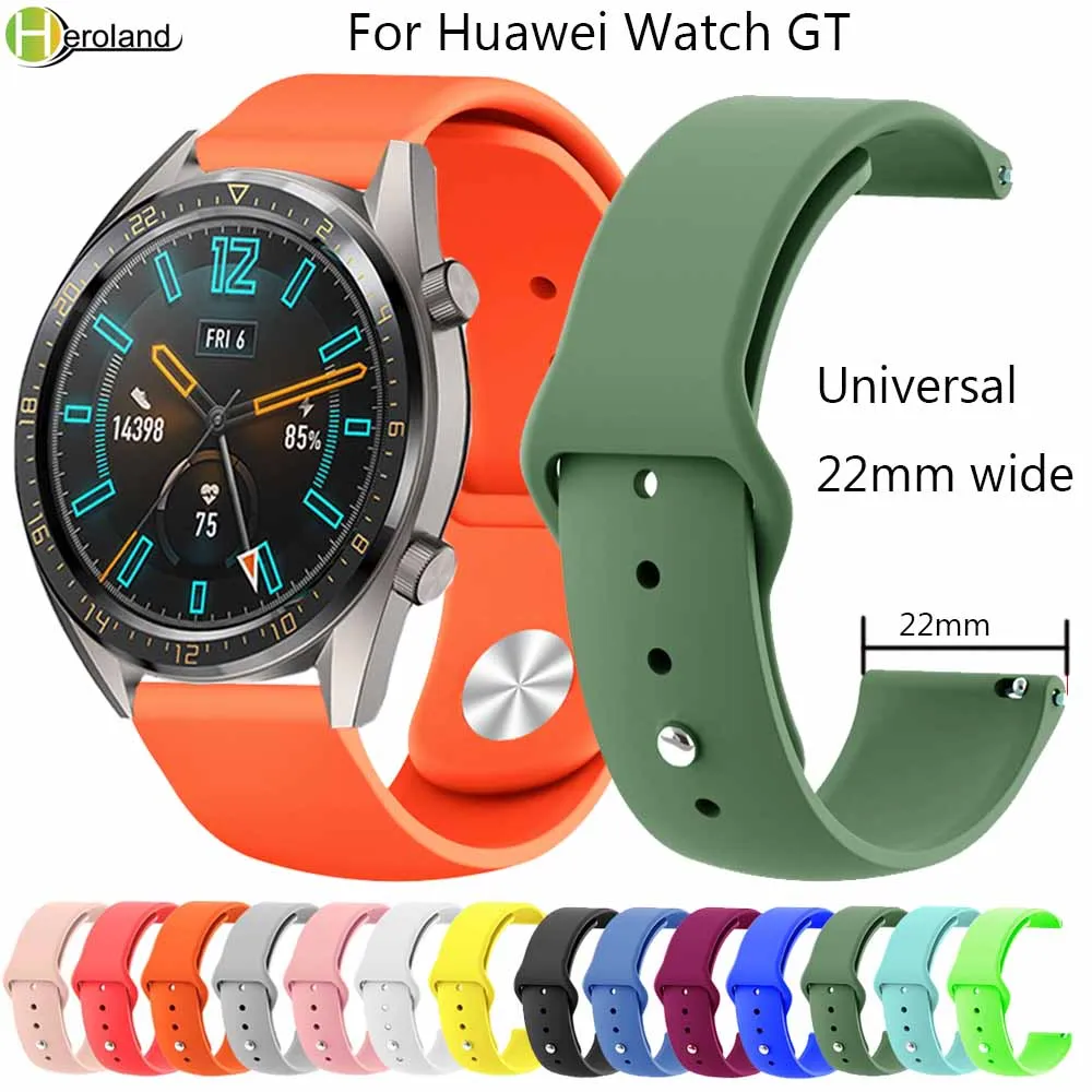 22 мм мягкий силиконовый ремешок для часов huawei Watch GT Силиконовые браслеты для Honor умные часы Волшебная замена Браслет ремешок