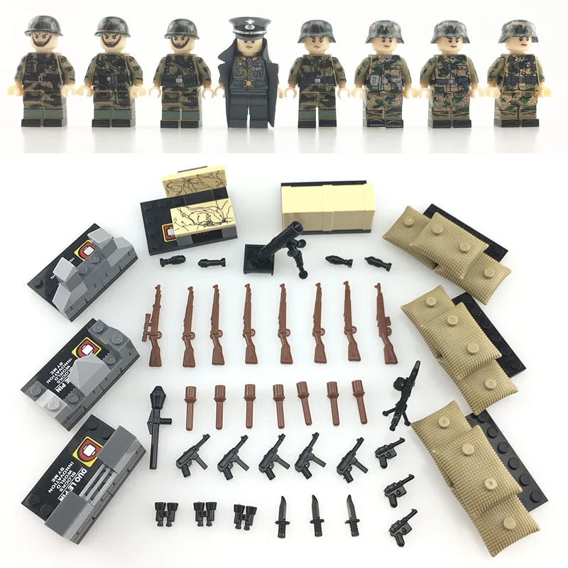 

8PCS Weltkrieg 2 German Assault Special Force Soldiers weapons figure building blocks toys for children LegoINGlys Military toys