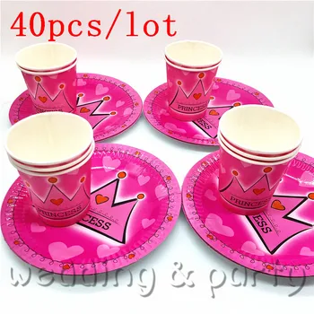 

40PCS High Quality Pink Crown Cartoon children favor happy birthday party children's day supplies decoration cartoon baby shower