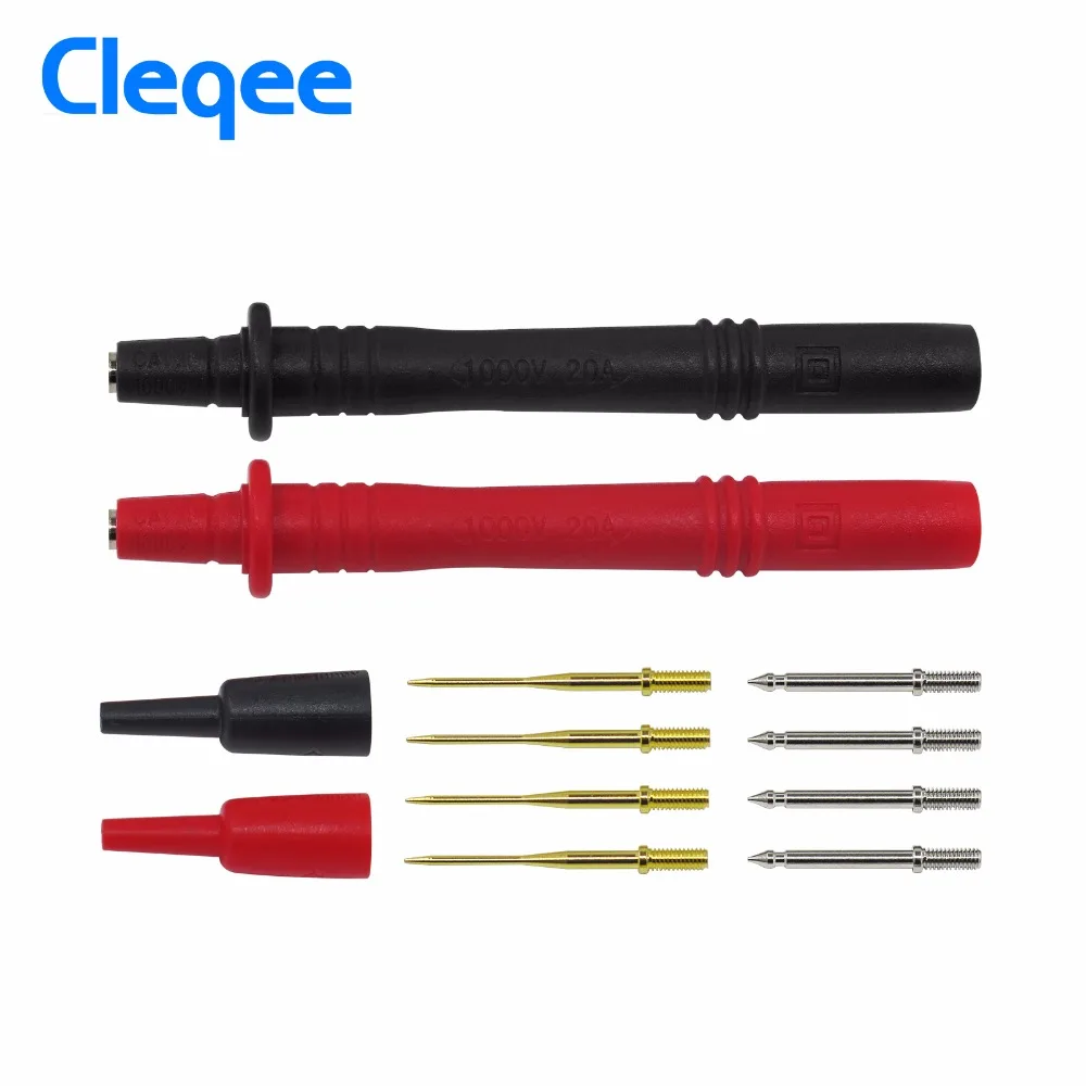 Cleqee P1300A зонды для мультиметра, сменный позолоченный мультиметр, зонд, набор тестовых проводов, 4 мм, разъем типа "банан", защитная крышка, тестовый зонд