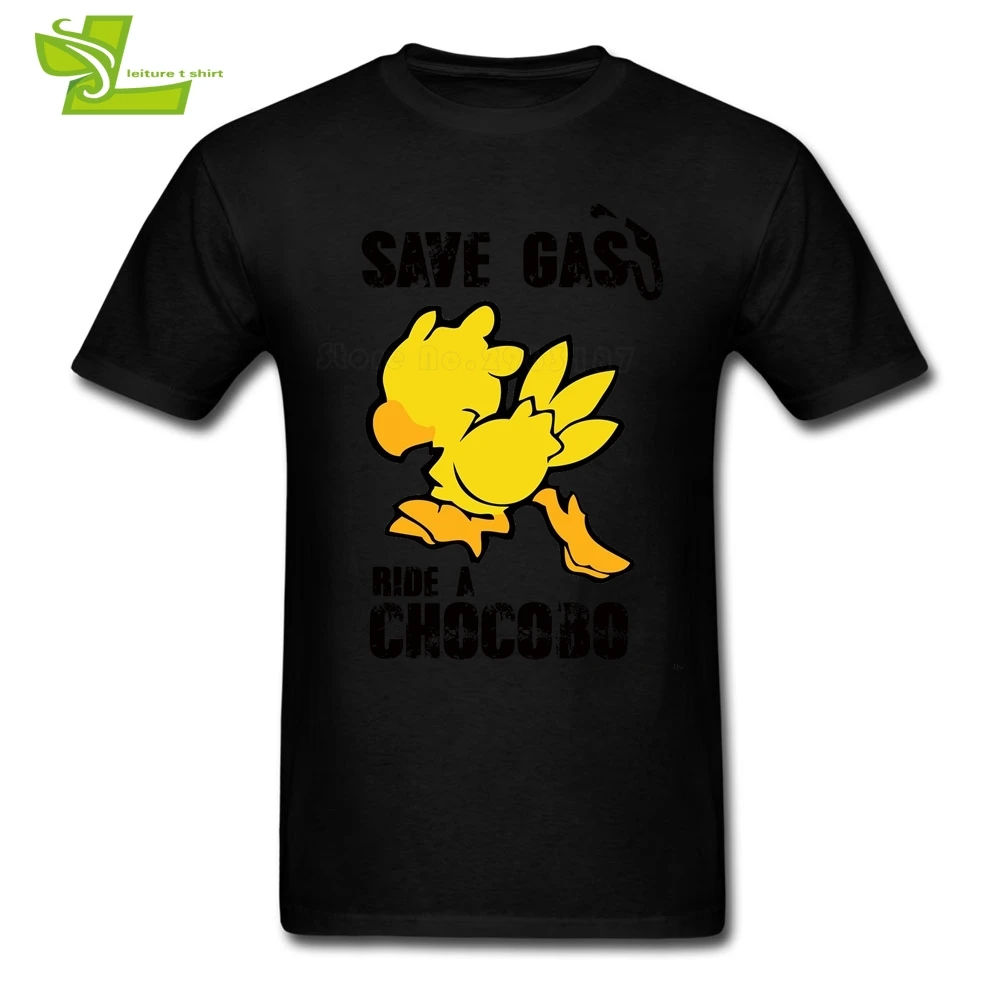 Final Fantasy футболка Chocobos мужская летняя с вырезом лодочкой недорогая Мужская
