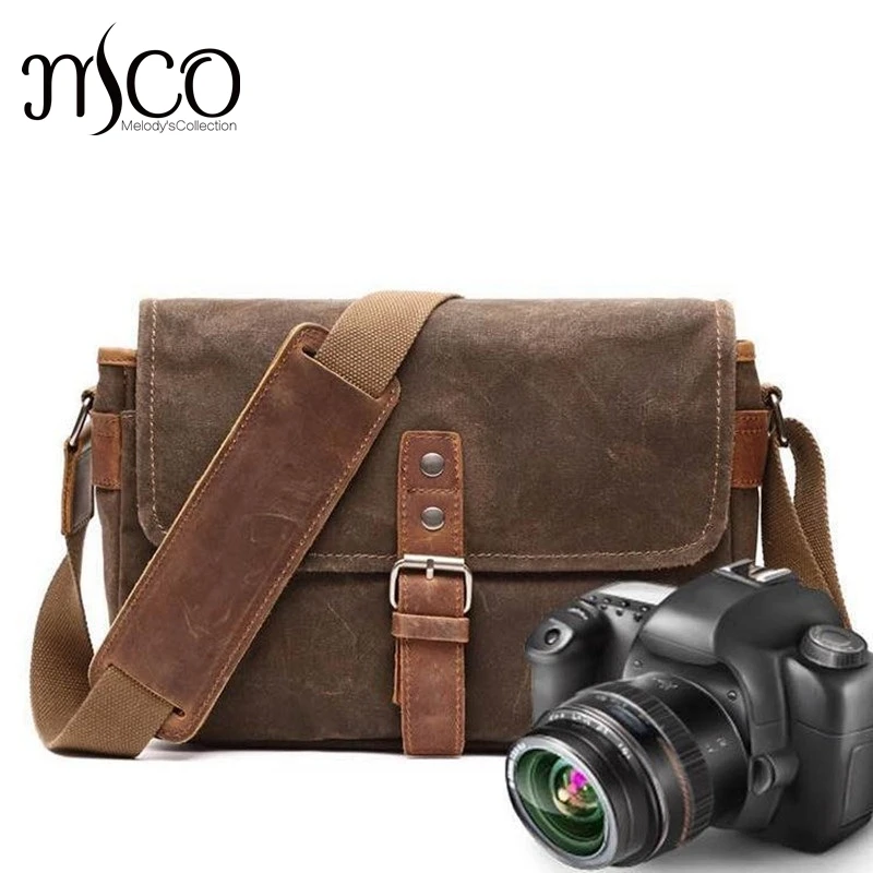 Heat-Tracing Waterproof Canvas Shoulder Messenger Men Flap Bag Small Vintage Camera Crossbody Bags for Man
