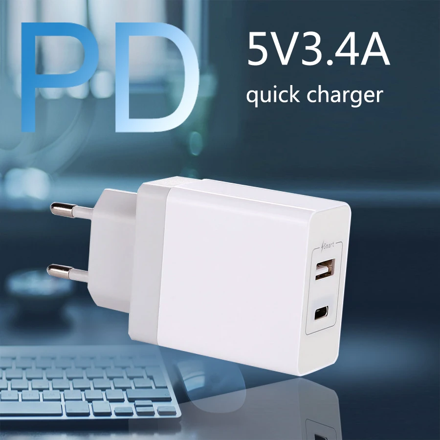SUMPK USB Type C Wall Charger Fast USB Type C Mobile Phone Charger PD Charger Phone 3