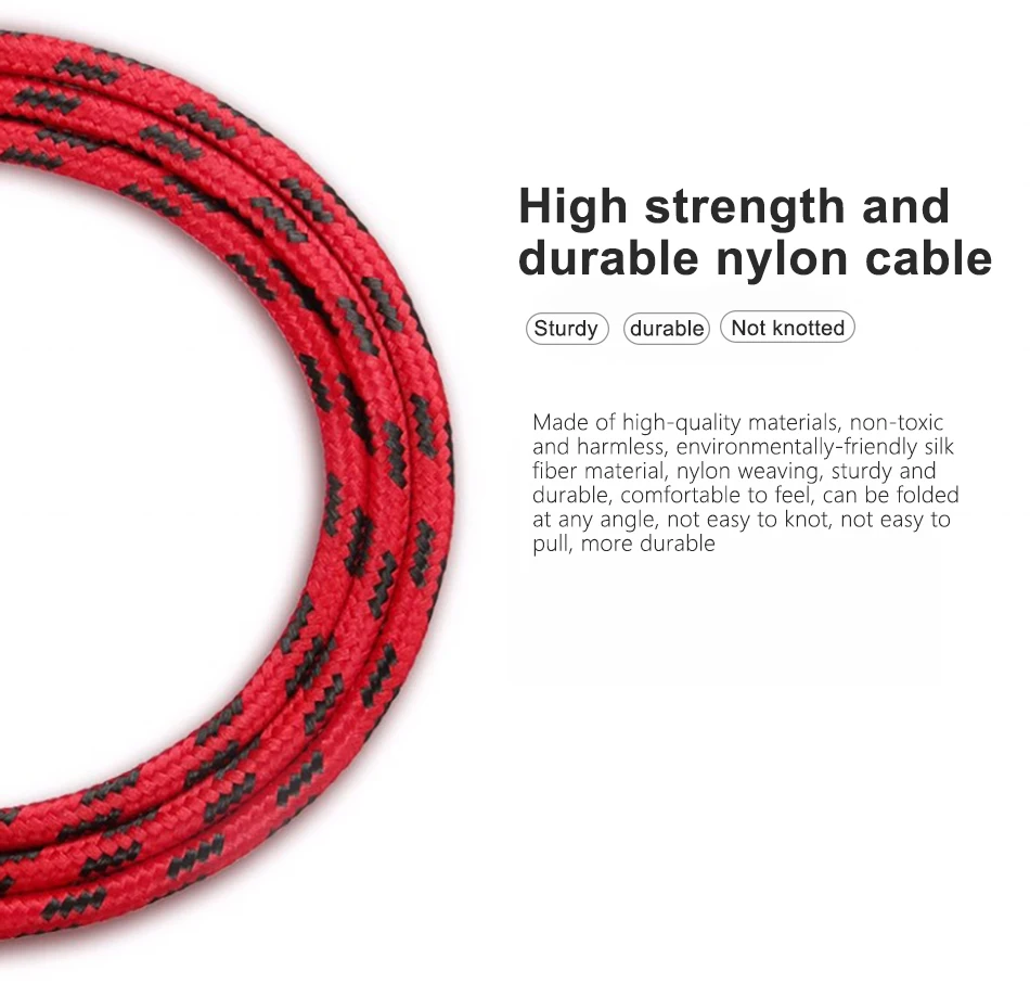 NOHON Nylon Fast Charging Data USB Cable For Apple 8Pin For iPhone XS MAX XR X 7 6 8 5S Plus For iPad Mini Lighting Charger Cord (3)