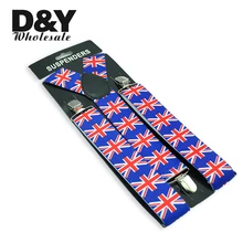 Лучшие мужские Эластичные подтяжки с клипсами 3,5 см шириной "Английский Британский флаг" подтяжки Y-back подтяжки регулируемые подтяжки Gallus