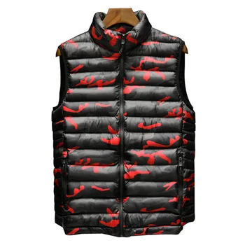 

2018 Brand Mens Jacket Sleeveless Vest Autumn Winter Coats Male Cotton-Padded Men's Camouflage Vest Men Thicken Waistcoat 4XL
