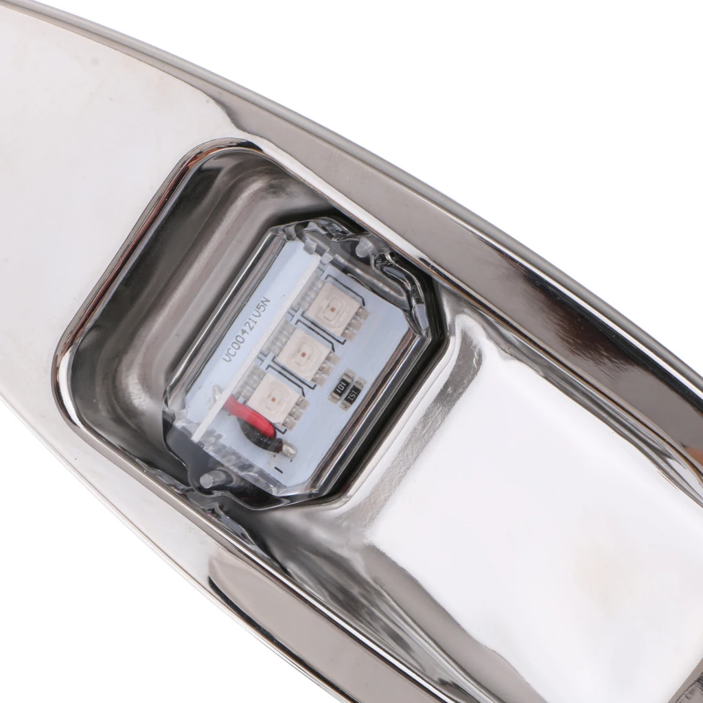 Pair of Marine Boat Navigational LED Side Tear Drop Lights SS Vertical Mount
