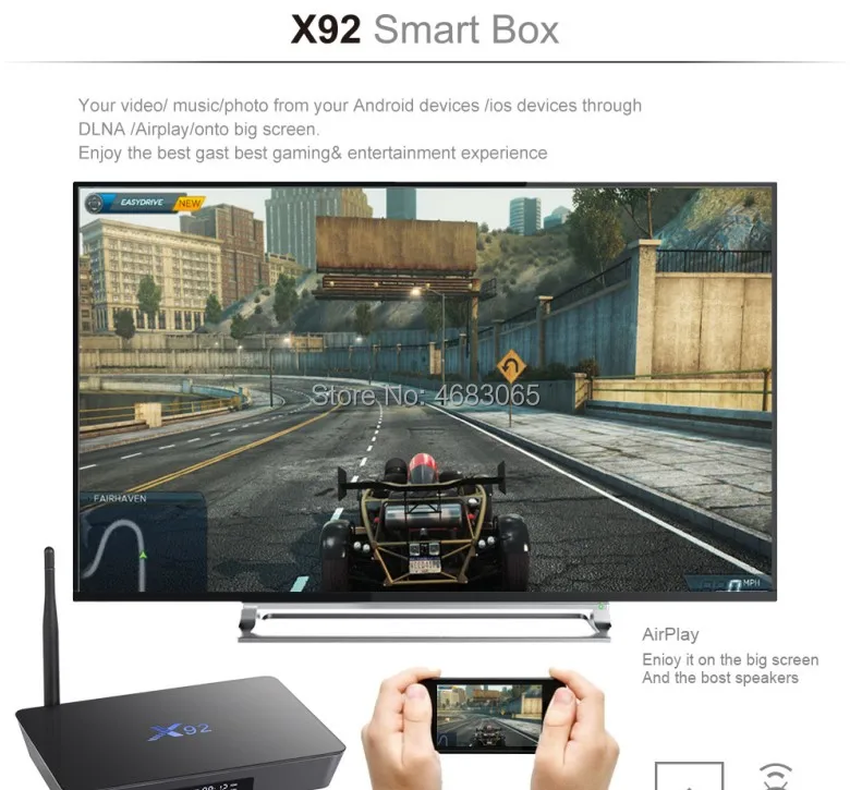 X92 Smart ТВ BOX Android 7,1 3 Гб 32 GB 2 GB 16 GB Smart ТВ коробка Octa Core Amlogic S912 2,4 ГГц/5,8G Wi-Fi 4 K BT4.0 H.265 телеприставке