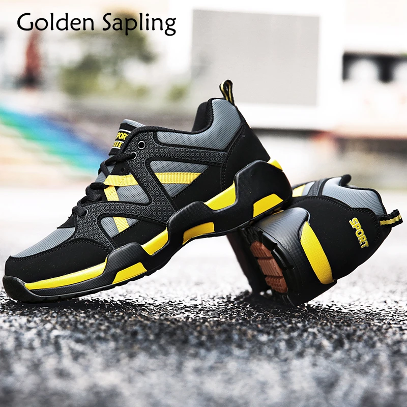 

Golden Sapling Running Shoes for Men Leather Men's Sneakers Rubber Boots Sports Tenni Sneakers Man Waterproof Men's Sport Shoes