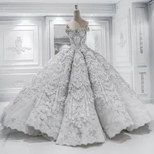 Princess Ball Gown Pretty Scoop Wedding Dress chapel long train luxury Vestido De Novia 2017 Casamento Bride Wedding Dresses New