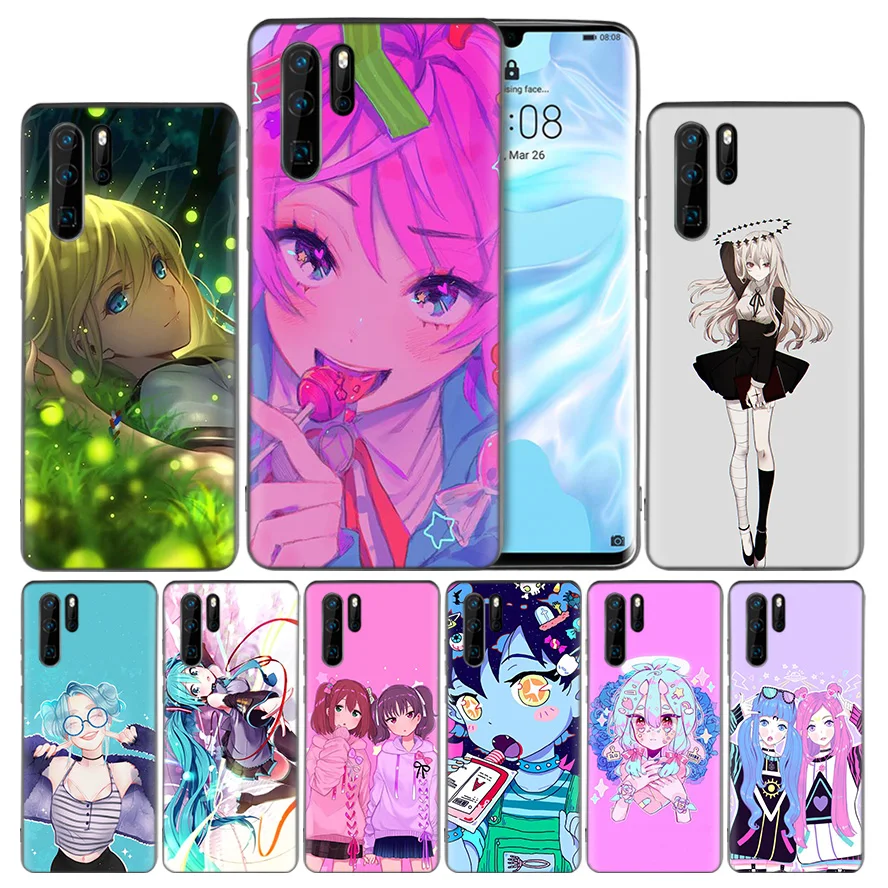 

Sweet Anime Girl Comic Silicone Case Cover for Huawei Mate 20 10 P30 P20 P10 Lite Pro P Smart Plus 2019 Enjoy 9S 9E Nova 4E