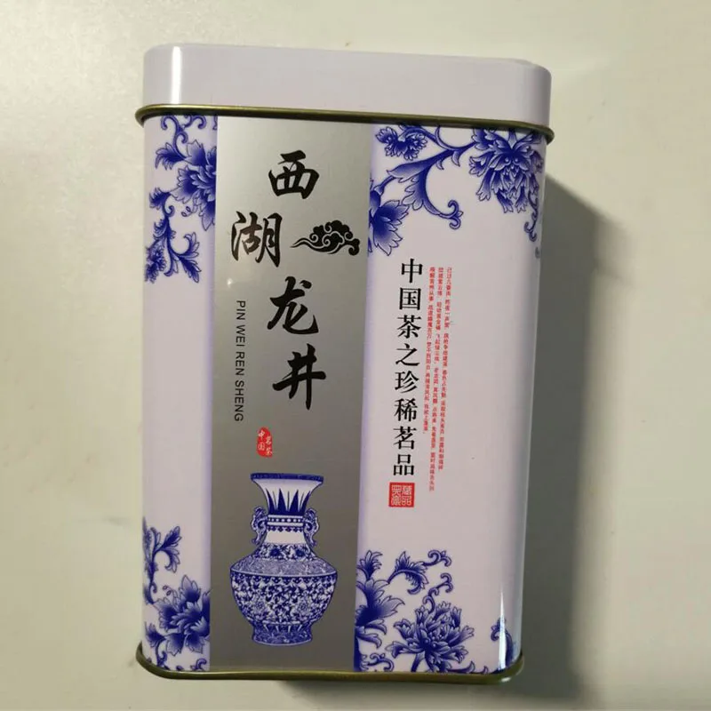 

West lake longjing empty tin tea can blue and white 100g tea can high-grade packaging